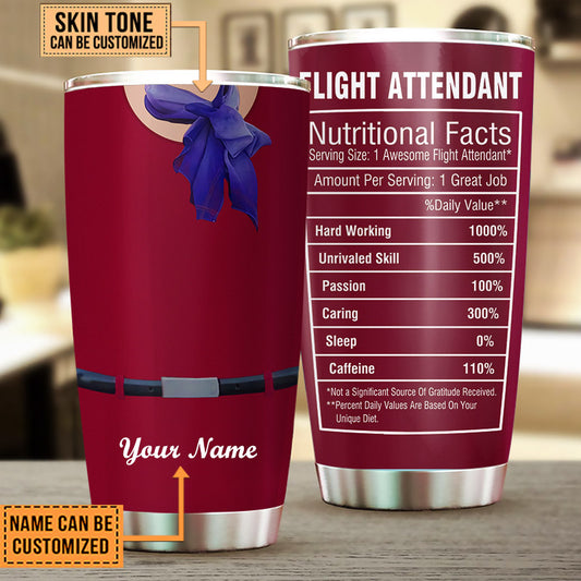 Personalized Flight Attendant Nutritional Facts Tumbler