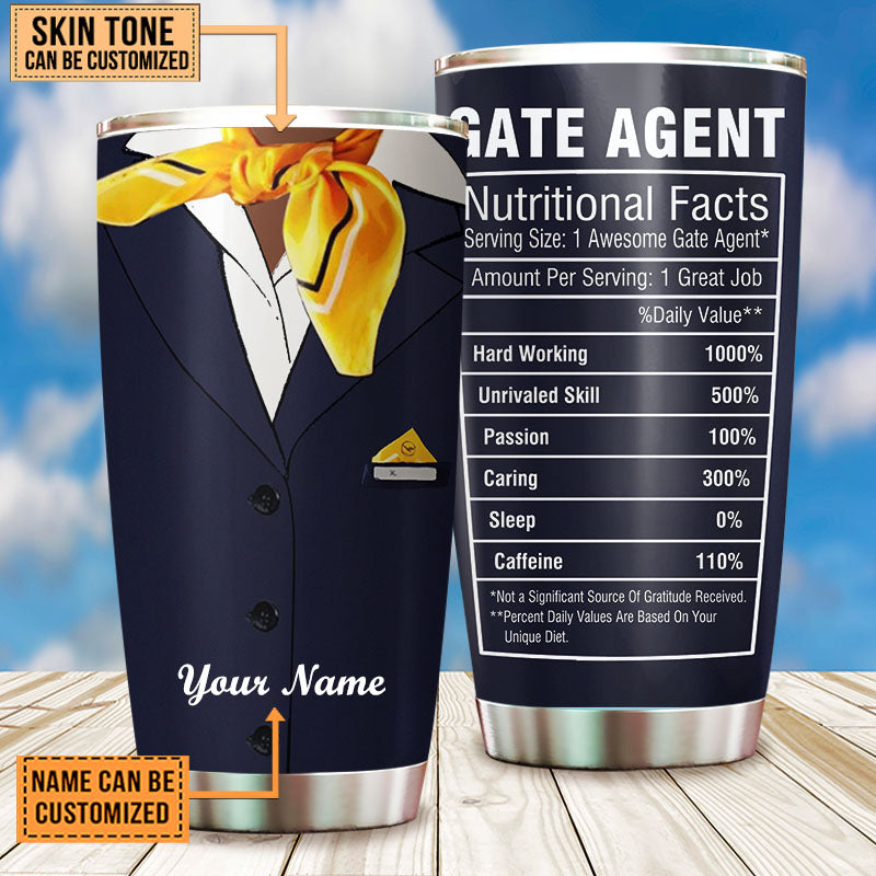 Personalized Gate Agent Nutritional Facts Tumbler