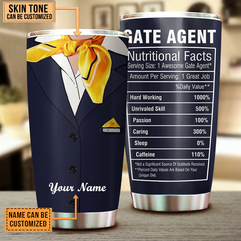 Personalized Gate Agent Nutritional Facts Tumbler