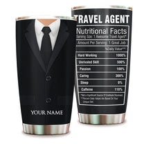 Personalized Travel Agent Nutritional Facts Tumbler