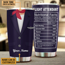 Personalized Flight Attendant Nutritional Facts Tumbler A4