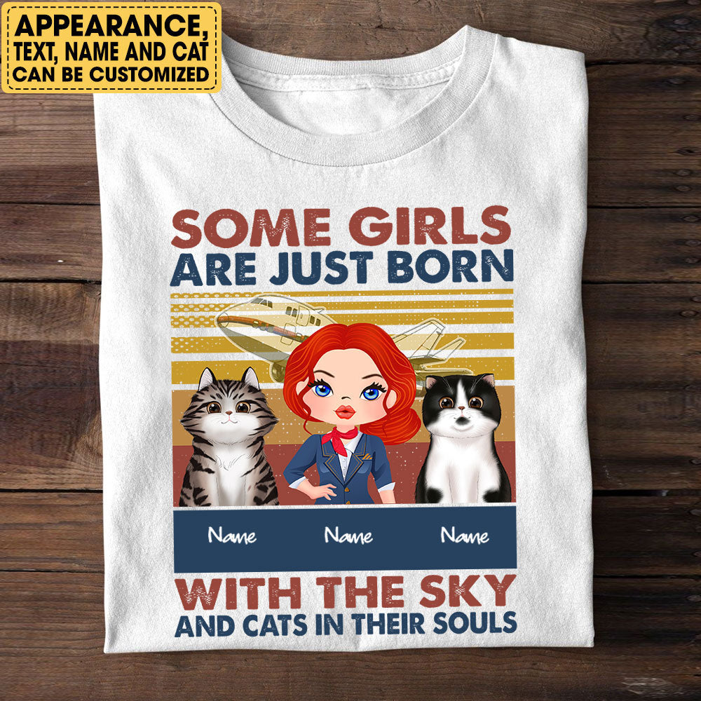 Flight Attendants Love Cats - Personalized Flight Attendant Shirt