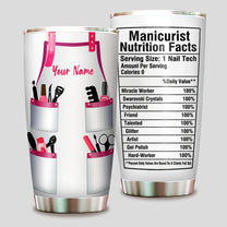Personalized Nail Artist Nutritional Facts Tumbler