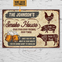 Personalized Smoke House Metal Sign