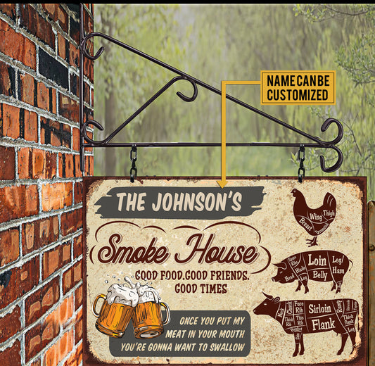 Personalized Smoke House Metal Sign