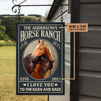 Personalized Horse Ranch I Love You To The Barn And Back Metal Sign