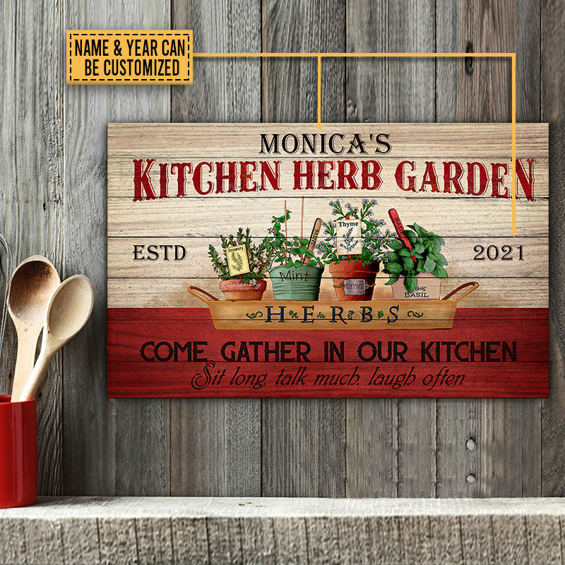 Personalized Kitchen Herb Garden Pallet Wood Rectangle Sign