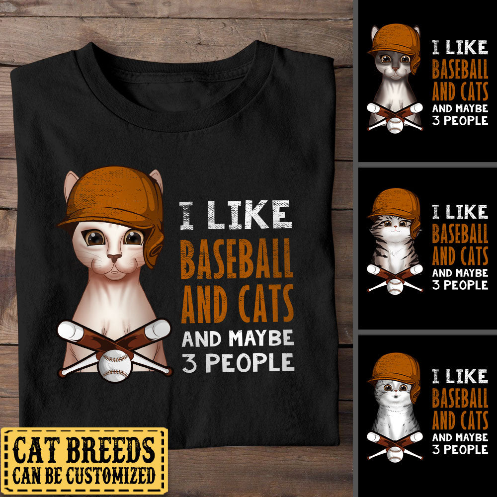 Personalized I Like Baseball And Cats Shirt