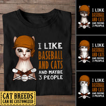 Personalized I Like Baseball And Cats Shirt