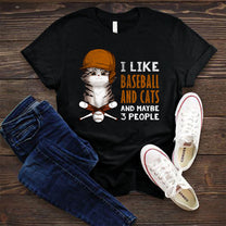 Personalized I Like Baseball And Cats Shirt