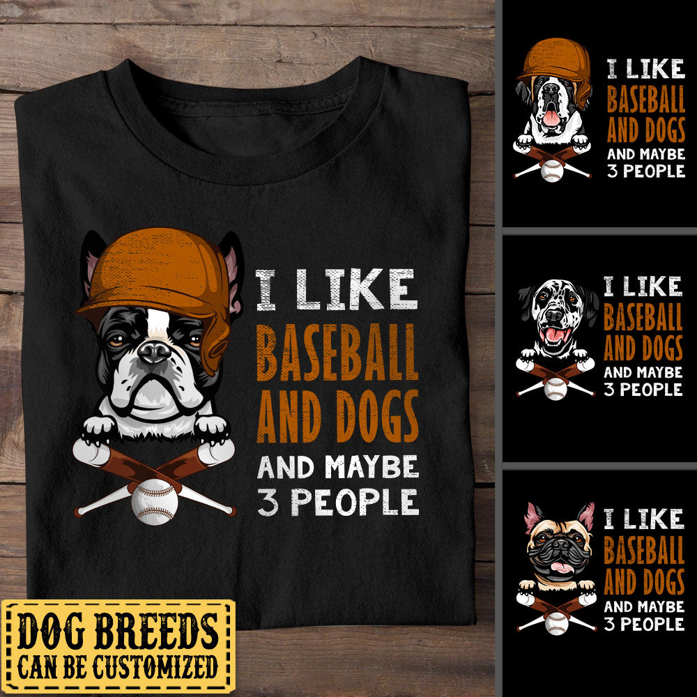 Personalized I Like Baseball And Dogs Shirt