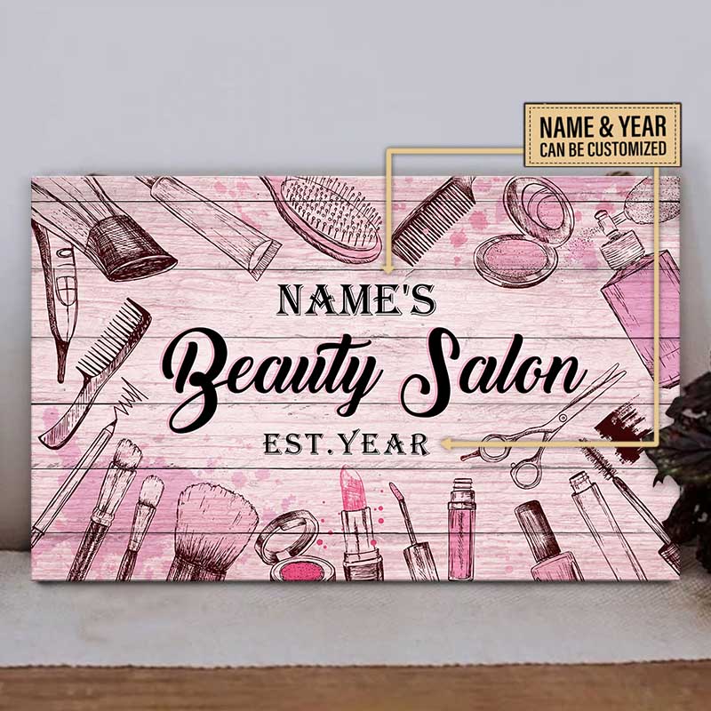 Personalized Beauty Salon Pallet Wood Rectangle Sign