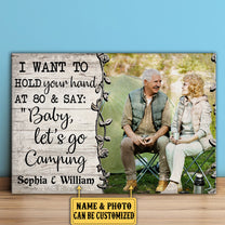 Personalized I Want To Hold Your Hand Couple Camping Poster & Canvas