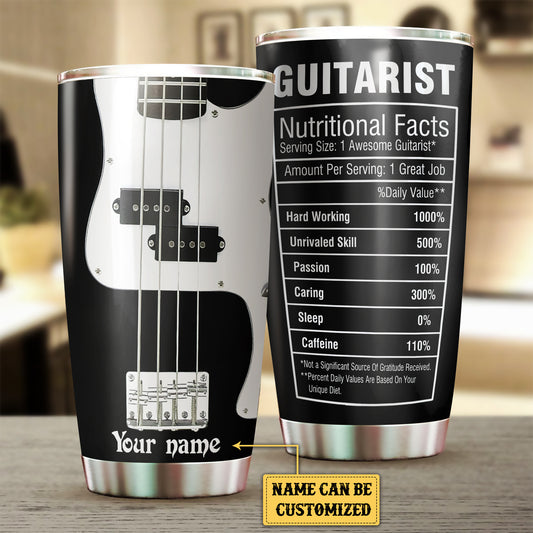 Personalized Guitarist Nutritional Facts Tumbler