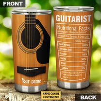 Personalized Guitar Nutritional Facts Tumbler