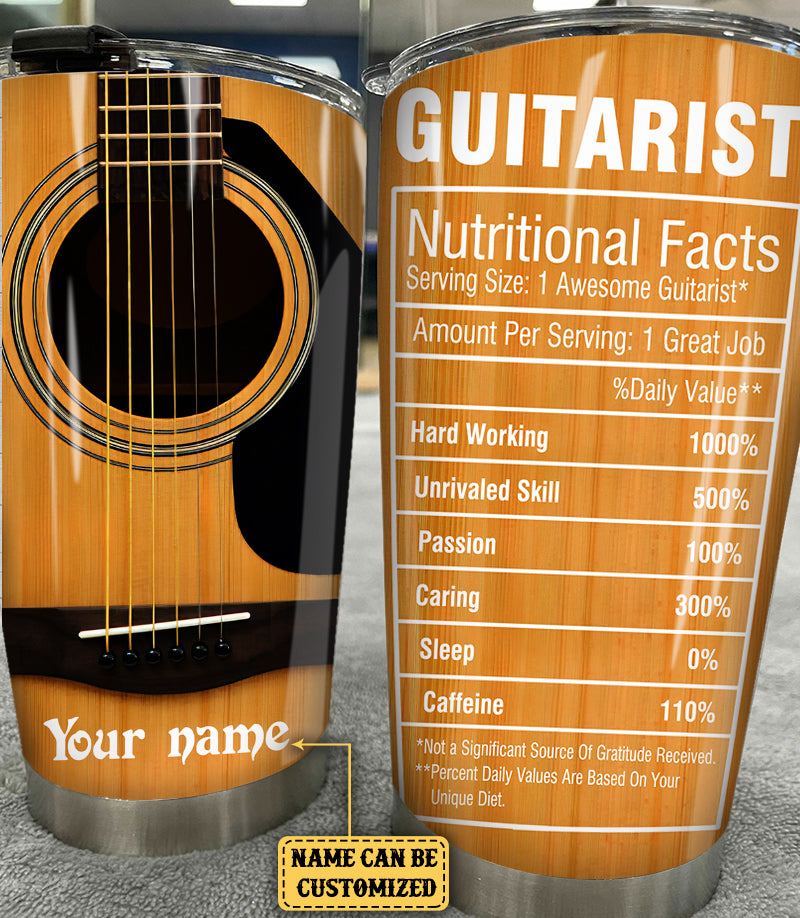 Personalized Guitar Nutritional Facts Tumbler