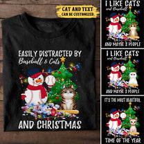 Personalized I Like Cats And Baseball Shirt