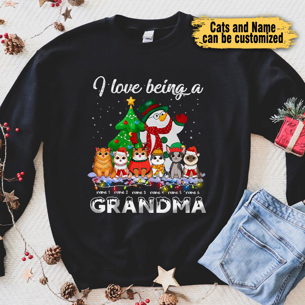 I Love Being A Grandma - Personalized Christmas Shirt