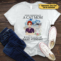 Cats Solve Most Of My Problems Flying Solves The Rest - Personalized Flight Attendant Shirt