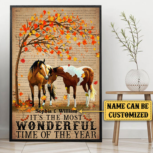 Personalized It's The Most Wonderful Time Of The Year Fall Poster & Canvas