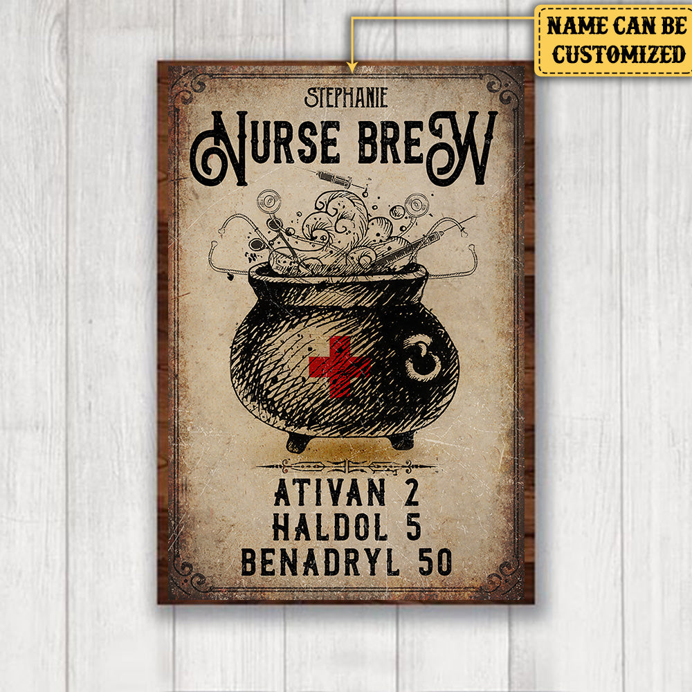 Personalized Nurse Brew Poster