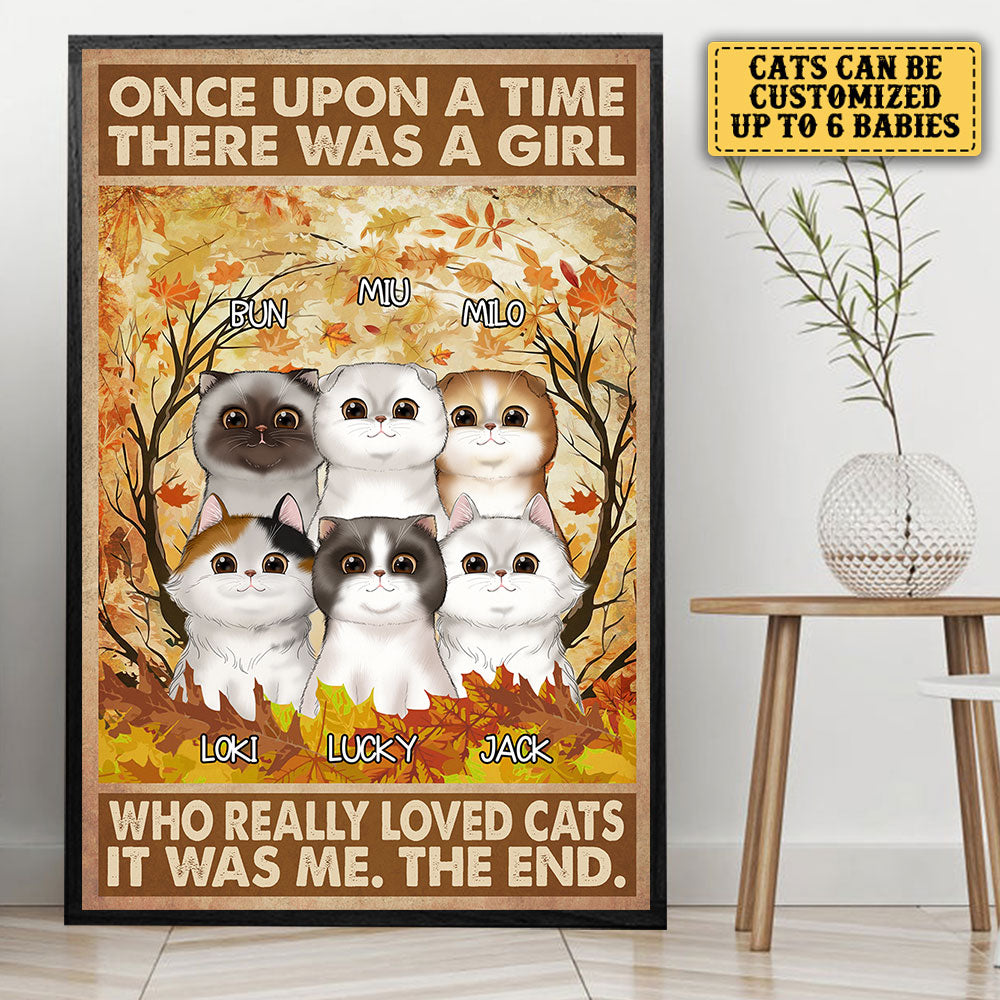 Personalized Once Up A Time There Was A Girl Who Really Loved Cats Poster & Canvas