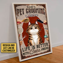 Personalized Pet Grooming Salon Poster & Canvas
