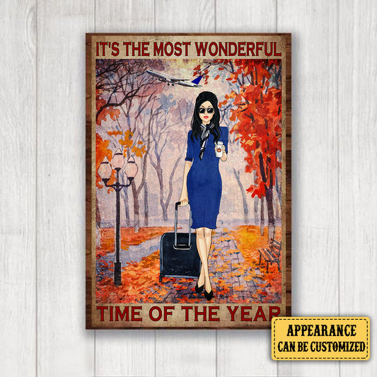 Personalized Flight Attendant It's The Most Wonderful Time Of The Year Poster