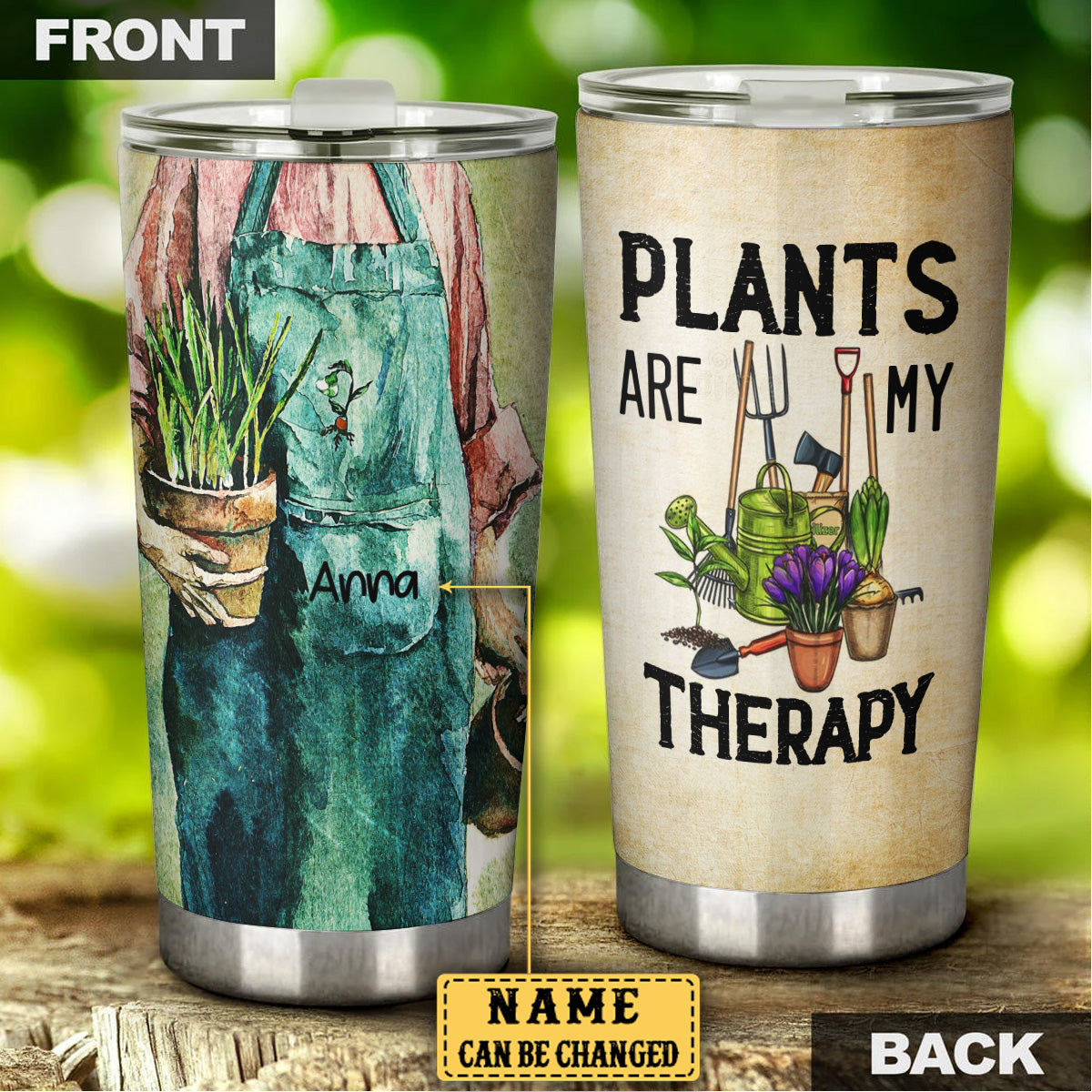 Personalized Plants Are My Therapy Gardening Tumbler