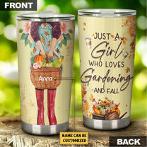 Personalized Just A Girl Who Love Gardening And Fall Tumbler