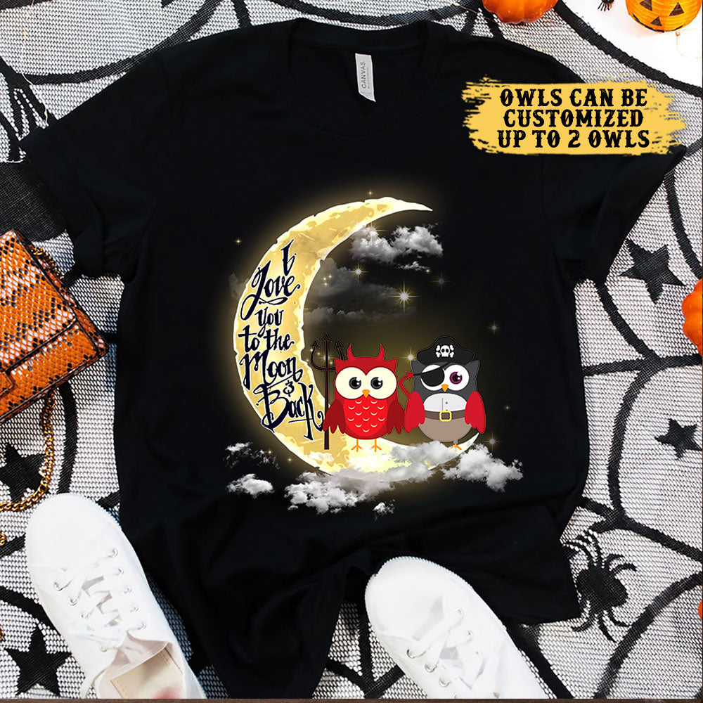 Personalized I Love You To The Moon And Back Owl Shirt