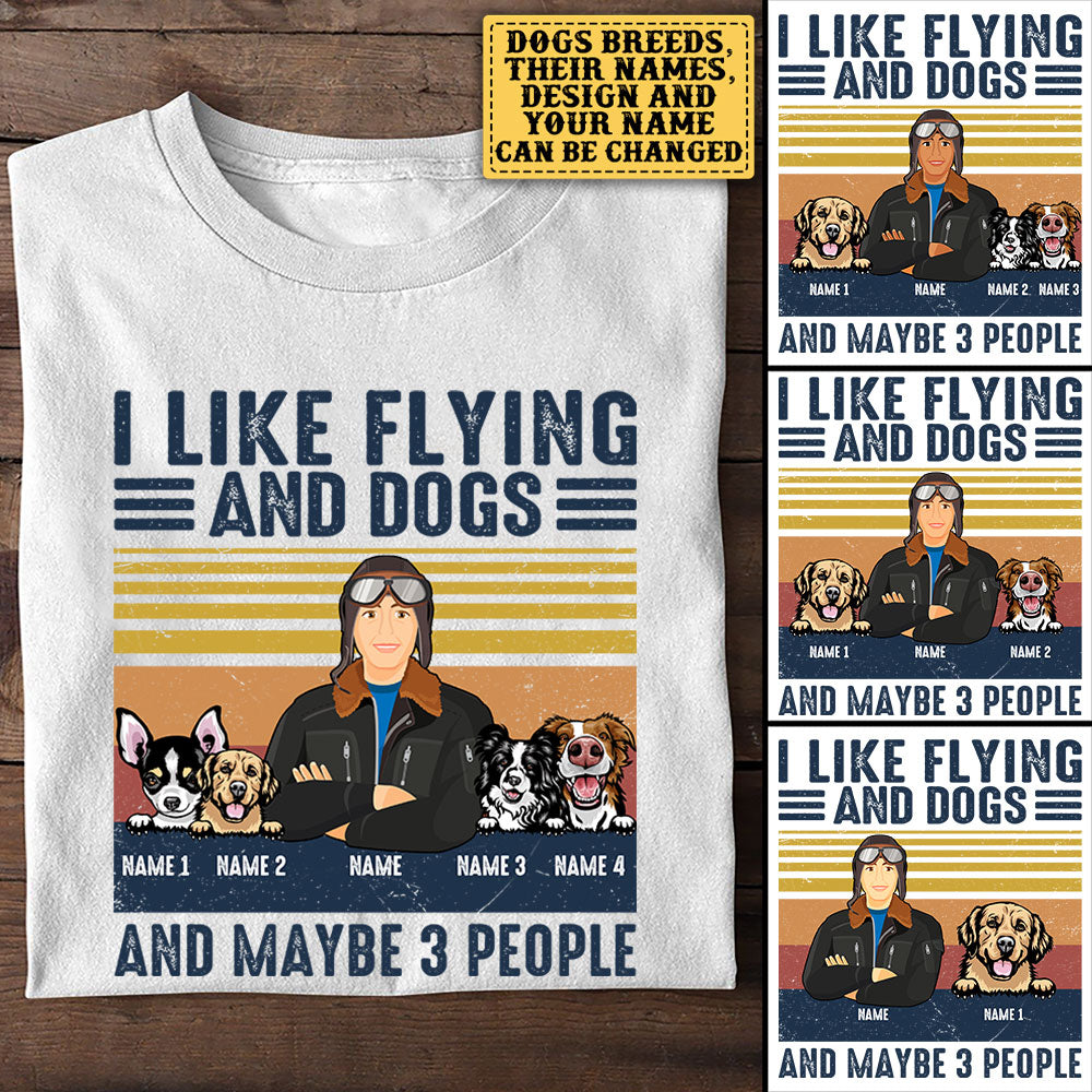 Personalized I Like Flying And Dogs Shirt