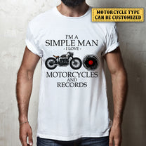 Personalized I Love Motorcycles And Records Shirt