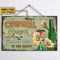 Personalized Cowgirl Garden Pallet Wood Rectangle Sign