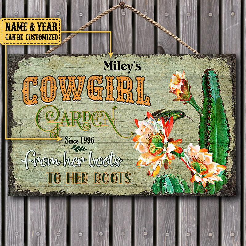Personalized Cowgirl Garden Pallet Wood Rectangle Sign