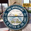 Personalized Lake House Wood Round Sign