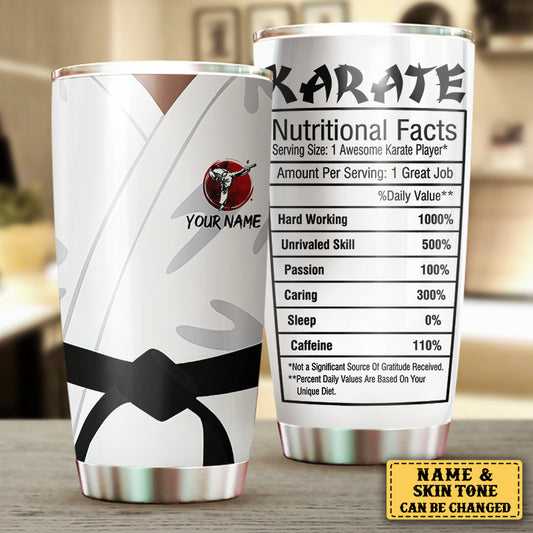 Personalized Karate Nutritional Facts Tumbler