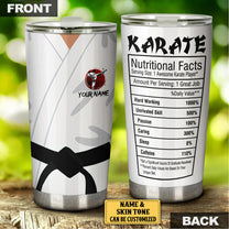 Personalized Karate Nutritional Facts Tumbler