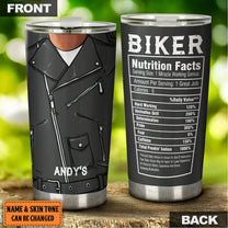 Personalized Biker Nutritional Facts Tumbler