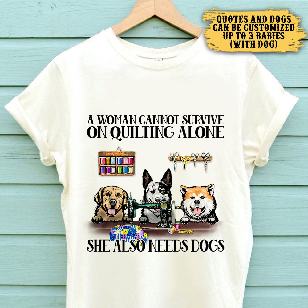 Personalized Love Quilting And Dogs Shirt