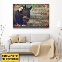 Personalized I Am His Human And He Is My Horse Canvas