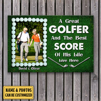 Personalized A Great Golfer And The Best Score Of His Life Live Here Canvas