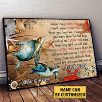 Personalized Sea Turtle I Love You The Most Poster & Canvas