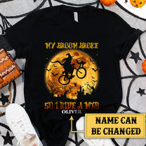 Personalized My Broom Broke So I Ride A MTB Halloween Shirt