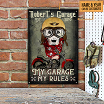 Personalized Dog My Garage My Rules Classic Metal Sign