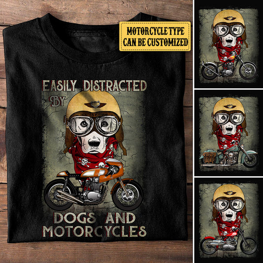 Personalized Easily Distracted By Dogs And Motorcycles Shirt