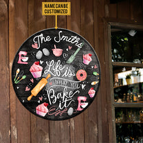 Personalized Life Is What You Bake It Wood Round Sign