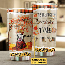 Personalized It's The Most Wonderful Time Of The Year Husky Dog Tumbler