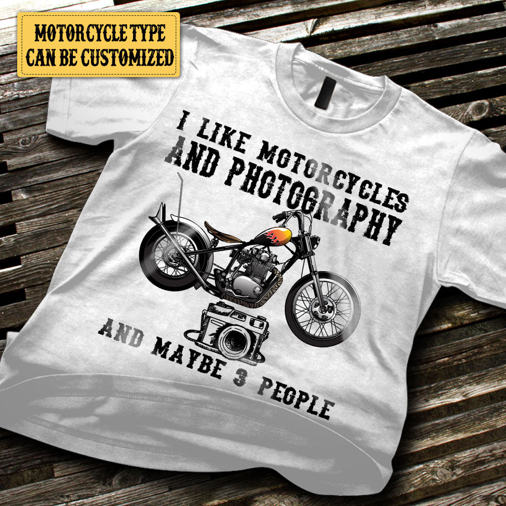 Personalized I Like Motorcycles And Photography Shirt