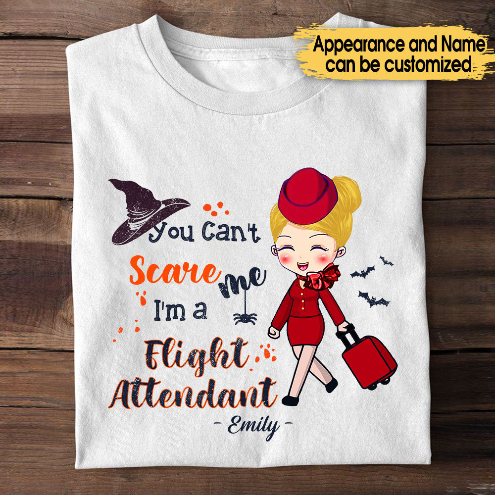 Personalized You Can't Scare Me I'm A Flight Attendant Shirt
